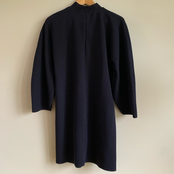 Zara Black and Navy Shift dress Ballon sleeve - Picture 7 of 11